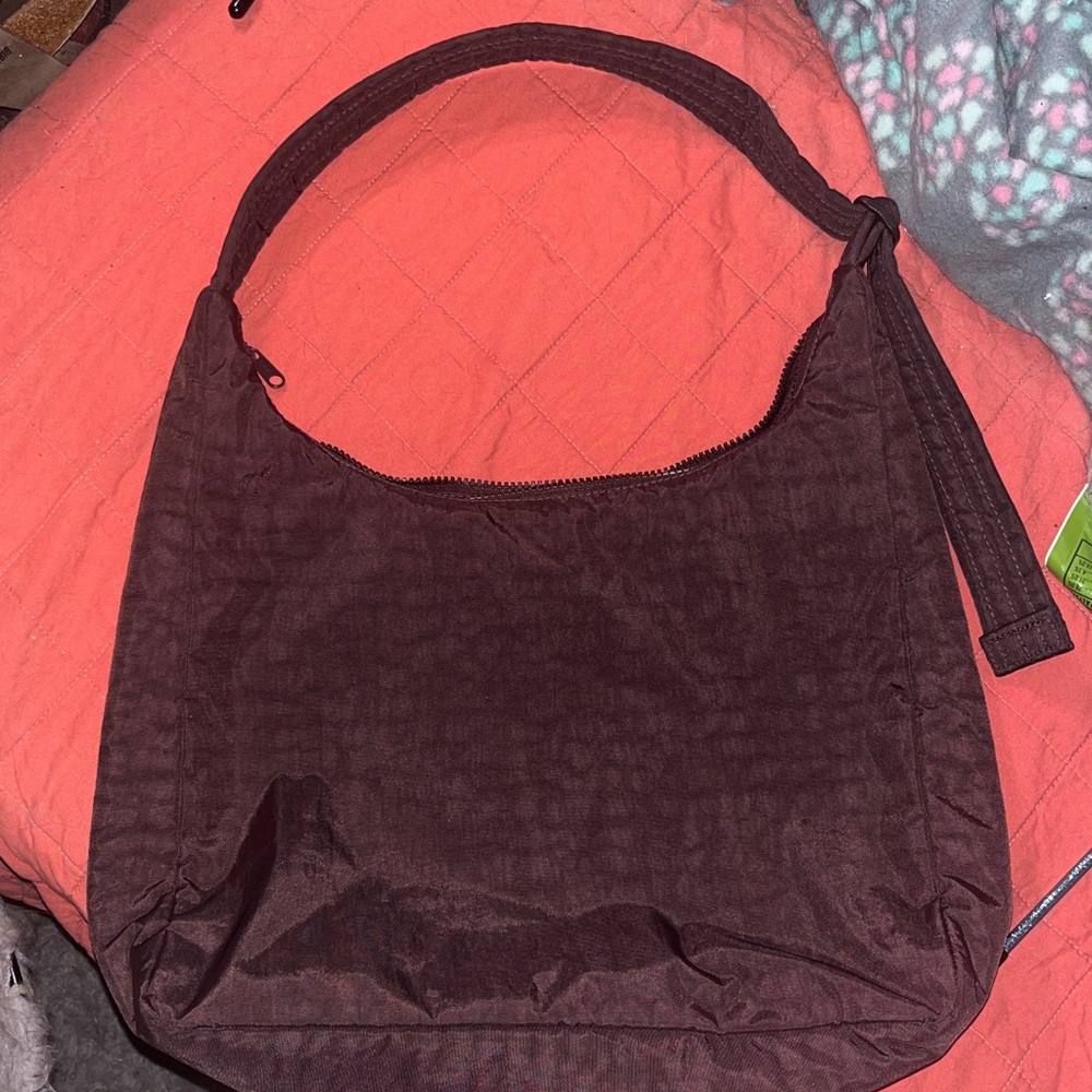 NWT BAGGU Nylon Shoulder Bag chocolate plum